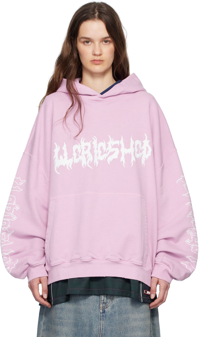 Huppari 032C 032c Faithless Oversized Hoodie Vaaleanpunainen | S25-URC-0631-850-W