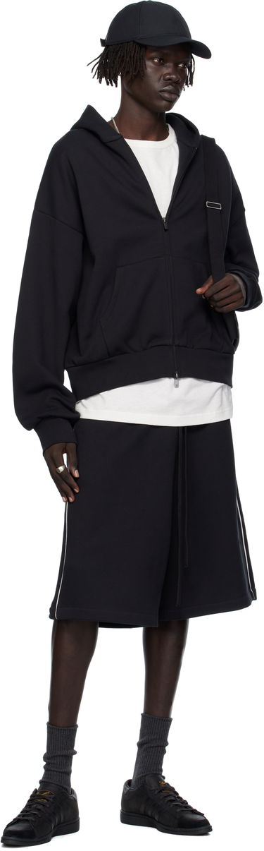 Huppari Fear of God Fear of God ESSENTIALS Classic Fit Fleece Zip-Up Hoodie Musta | 192SP254780F, 3