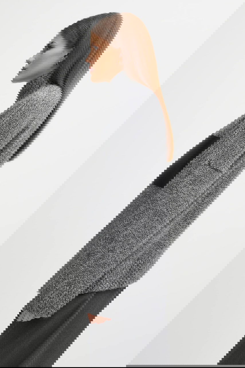 Villapaita JW Anderson JW Anderson Turtleneck Wool Blend Sweater with Leather Patch Pocket Harmaa | KW1292.YN0367, 1