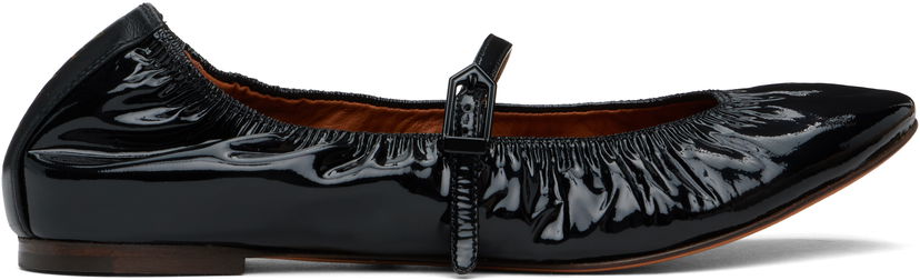 Vaatteet LANVIN Lanvin Mary Jane Glossy Leather Ballerinas Musta | FW-BAMB05-GLOS-H24