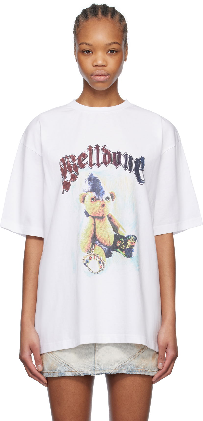 T-paita We11done We11done Punk Teddy Graphic T-Shirt Valkoinen | WD-TT0-25-747-U-WH