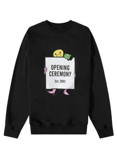 Huppari Opening Ceremony Light Bulb Box Logo Crew Sweat Crew Musta | YMBA003F21FLE003-1003