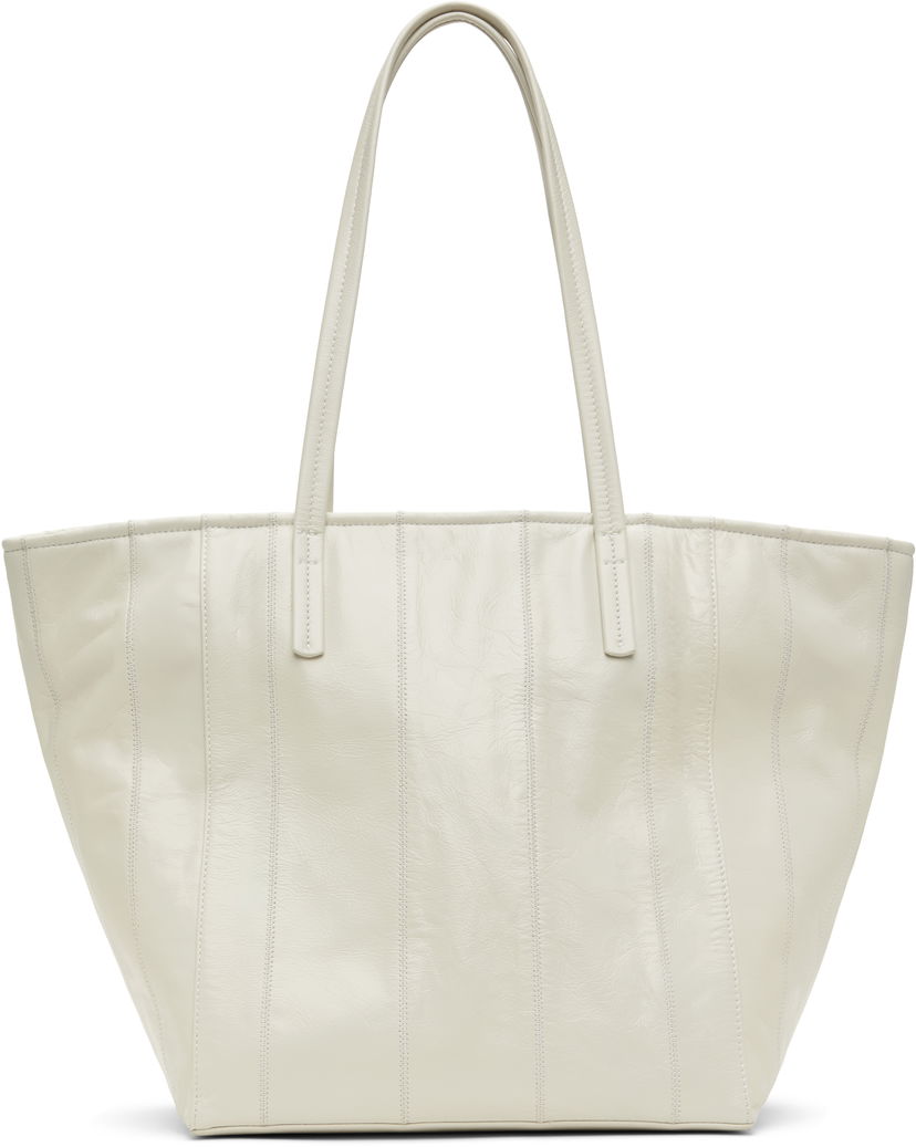 Kangaskassi BY FAR Leather Tote Bag Valkoinen | MWBTT001LL002WH020PA