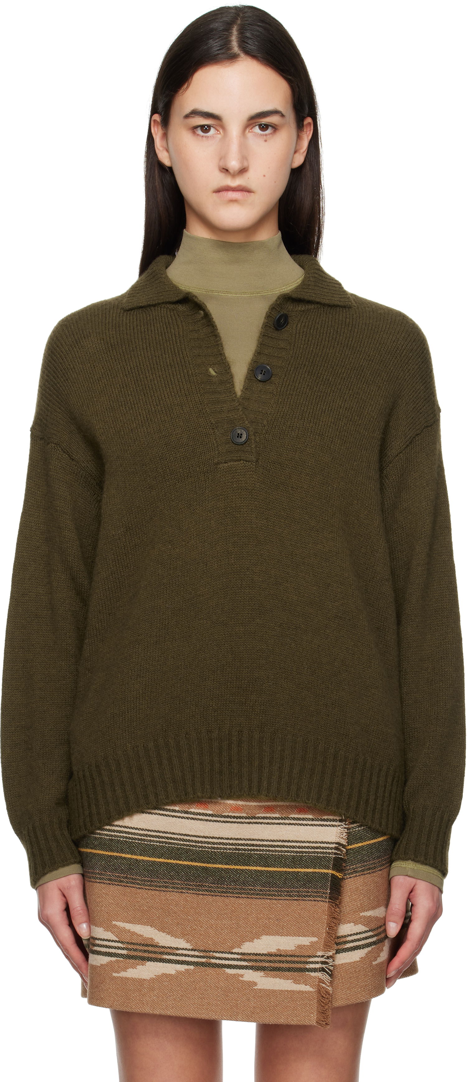 Villapaita Max Mara Weekend Max Mara Sabato Wool Polo Sweater Vihreä | 2425366013600, 0