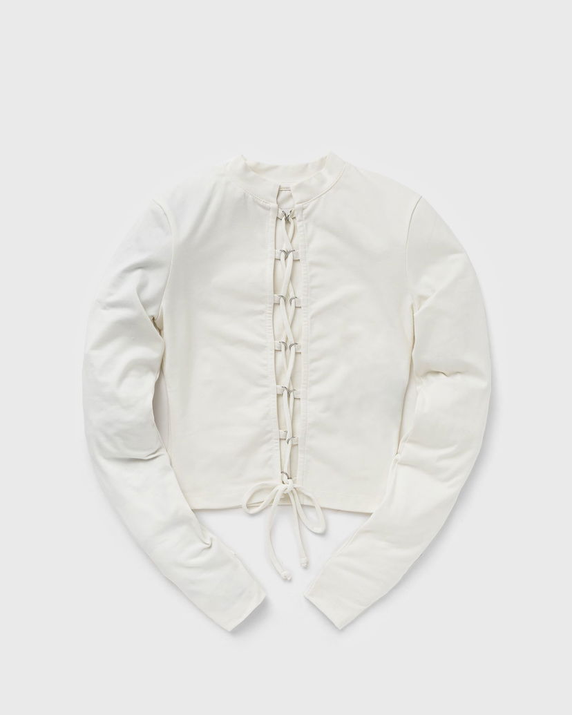 T-paita HERON PRESTON LACE-UP LS TEE Valkoinen | HWAB029F23JER0010400