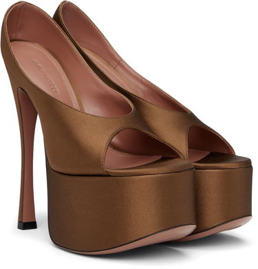 Mekko Amina Muaddi Amina Muaddi Anok Plateau Heeled Sandals Ruskea | ANOK PLATEAU, 3