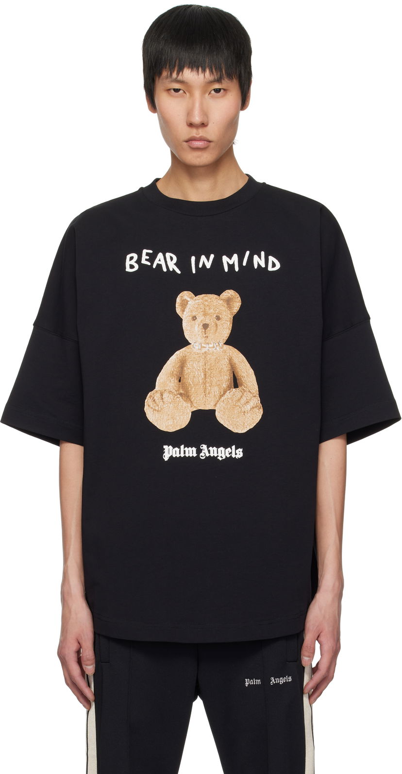 T-paita Palm Angels Palm Angels 'Bear in Mind' Oversize T-Shirt Musta | PMAA002S25JER0021060