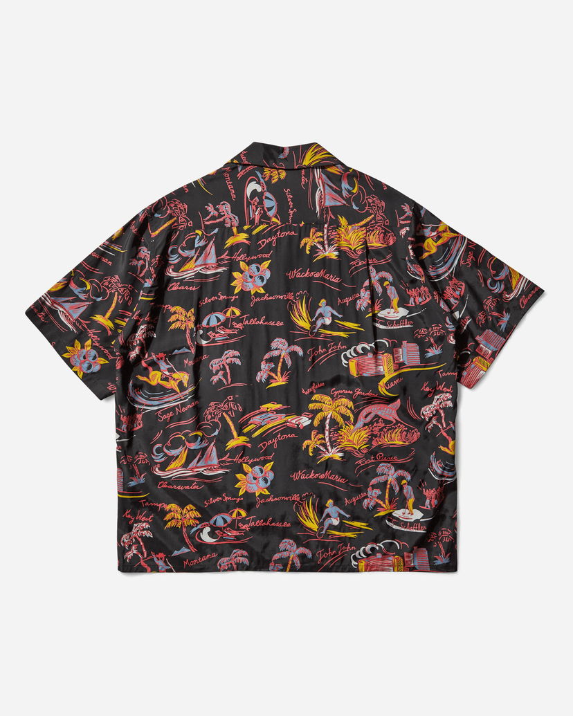 Paita WACKO MARIA Hawaiian Print Short Sleeve Shirt Musta | 25SS-WMS-HI02 BLACK