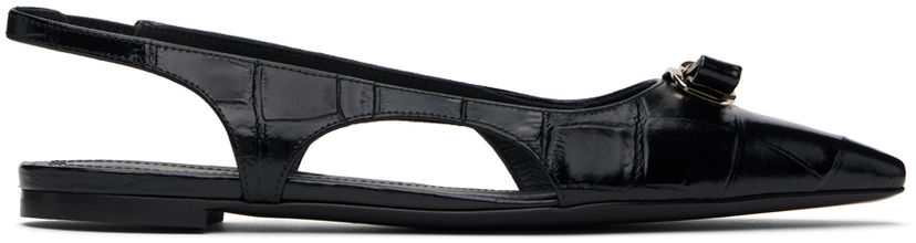 Asusteet FERRAGAMO Ferragamo Mini Bow Slingback Flats Musta | 01H658 - 768799