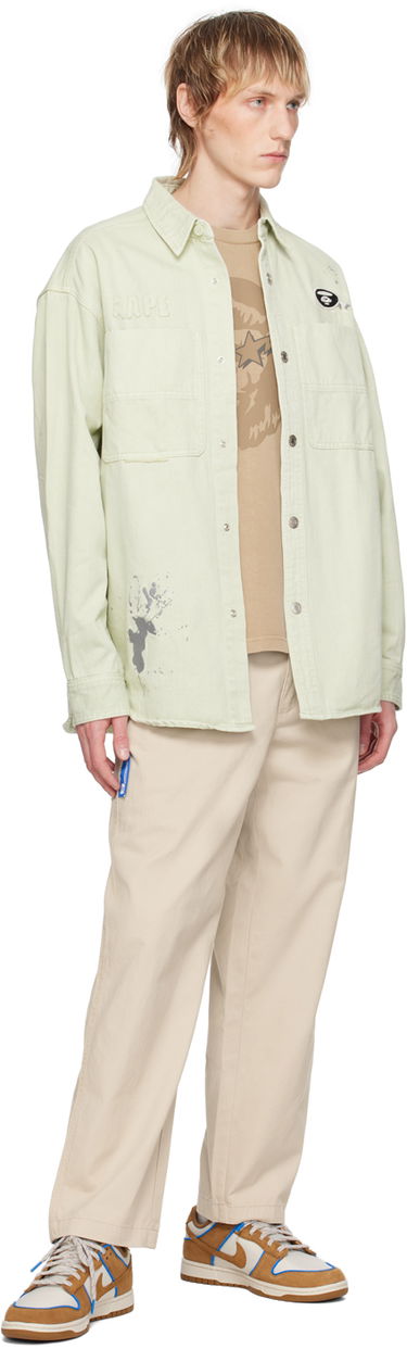 Housut AAPE by A Bathing Ape AAPE by A Bathing Ape Embroidered Trousers Beige | AAPPTMA677XXMBGE, 3