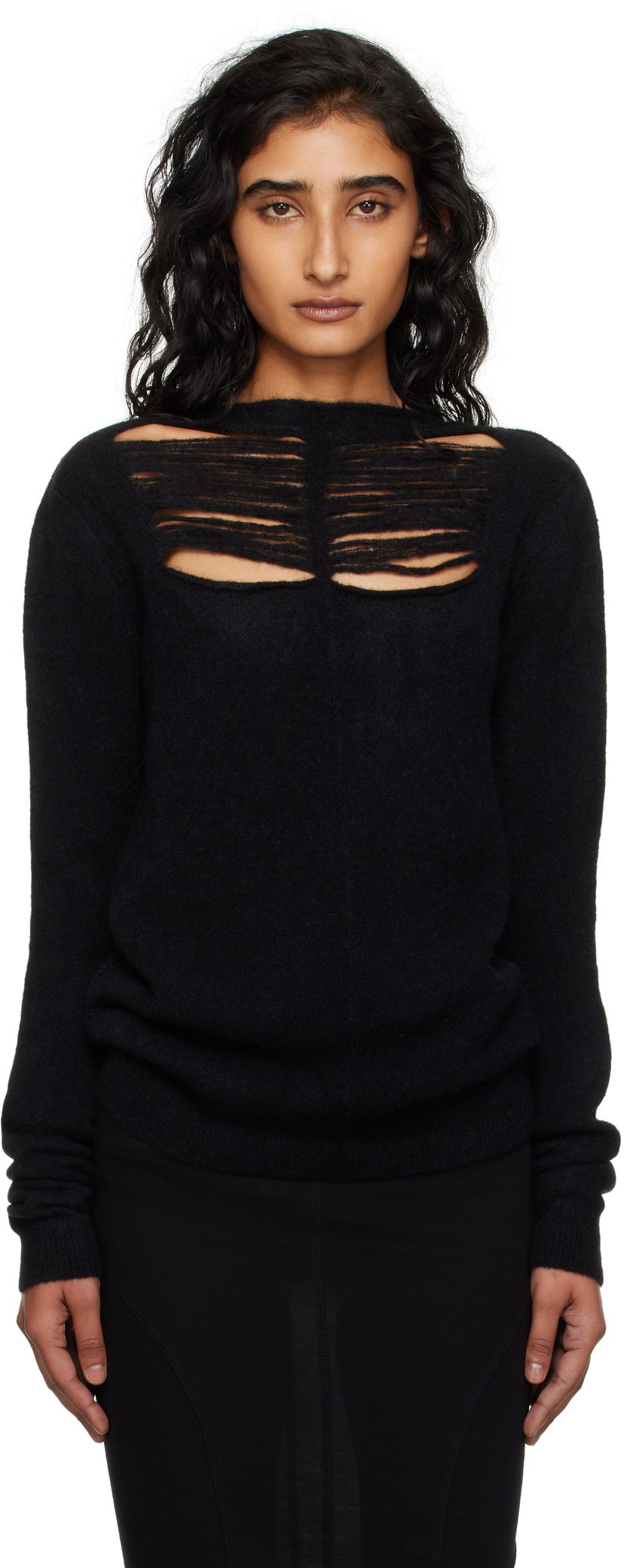 Villapaita Rick Owens Rick Owens Concordians Long Sleeve Sweater Musta | RP02E4601 KGRIDP