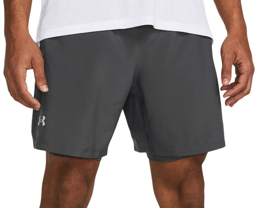 Shortsit Under Armour UA LAUNCH 7'' 2-IN-1 SHORTS-GRY Musta | 1382641-025