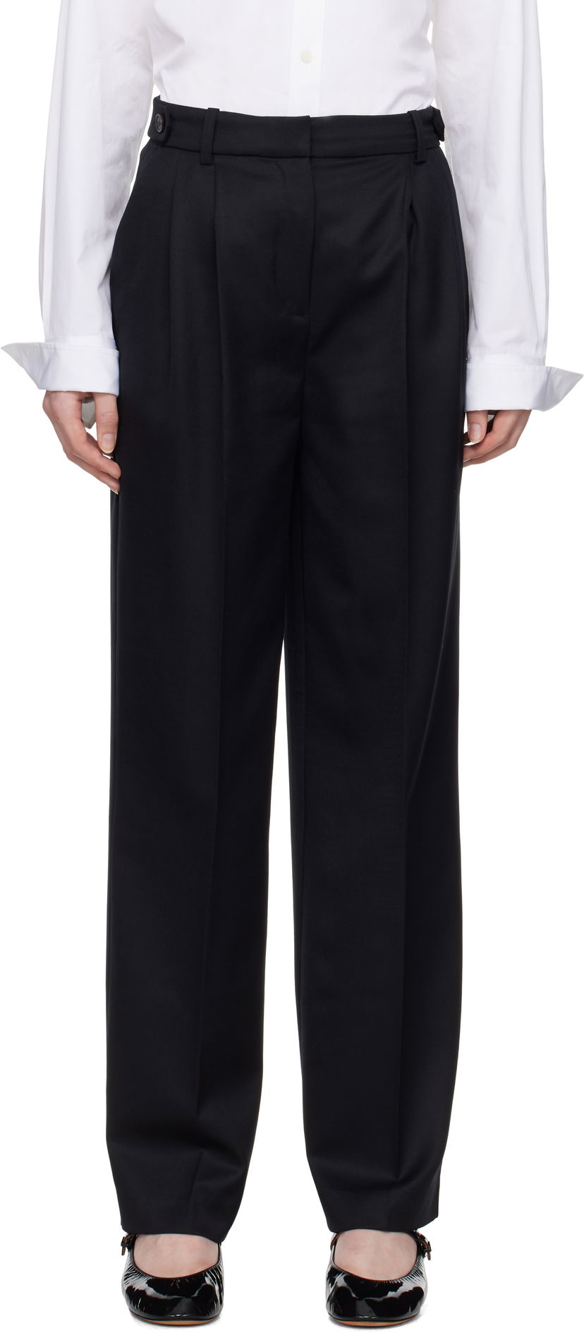 Housut A.P.C. A.P.C. Joseon Pleated Trousers Musta | WOAPO-F08475