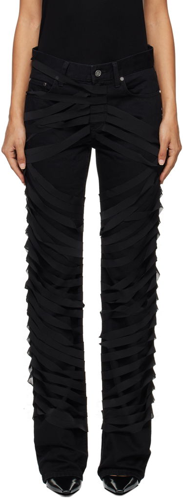 Jeans Helmut Lang Ribbons Decorated Worker Pants Musta | O06DW201, 0