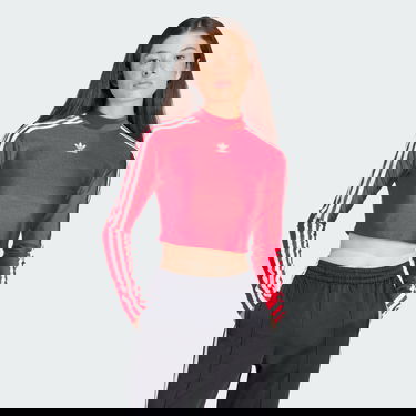 Crop top adidas Originals 3-Stripes Cropped Long Sleeve Tee Punainen | IR8132, 0