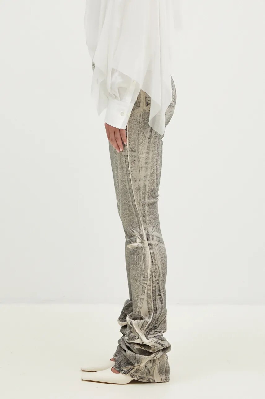 Jeans Ottolinger Ottolinger Raw-Edge Drape Denim Pants, High Waist Harmaa | 1170804921, 1