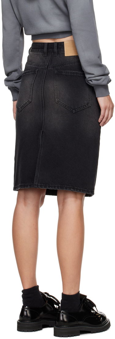 Hame We11done We11done Washed Denim Midi Skirt Musta | WD-DS2-24-372-W-BK, 2