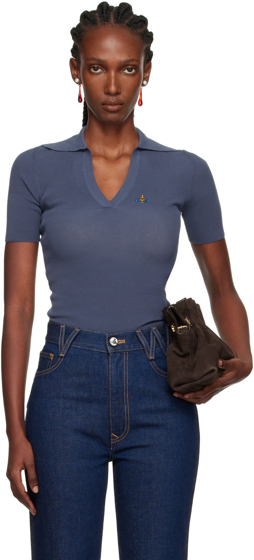Poolopaita Vivienne Westwood Vivienne Westwood Marina Knit Polo Sininen | 18030040-Y003F-