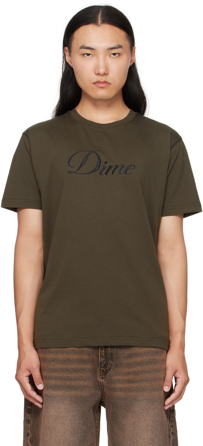 T-paita Dime Dime Cursive T-Shirt Vihreä | DIMEFA2574BLK