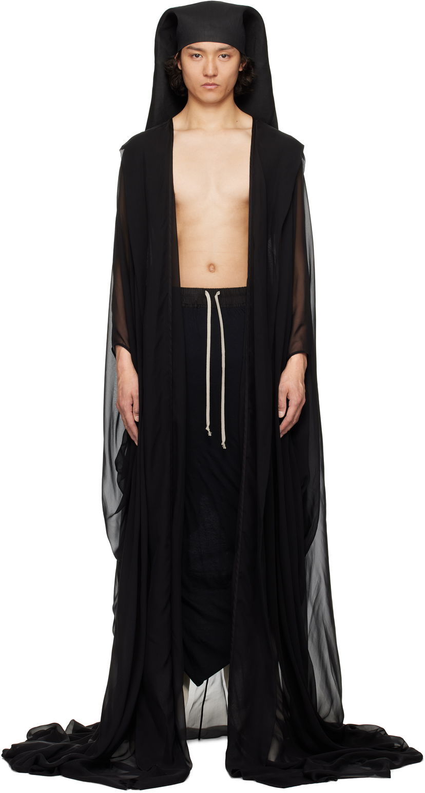 Takit Rick Owens Rick Owens Hollywood Allahnah Long Coat Musta | RR01E5903 S