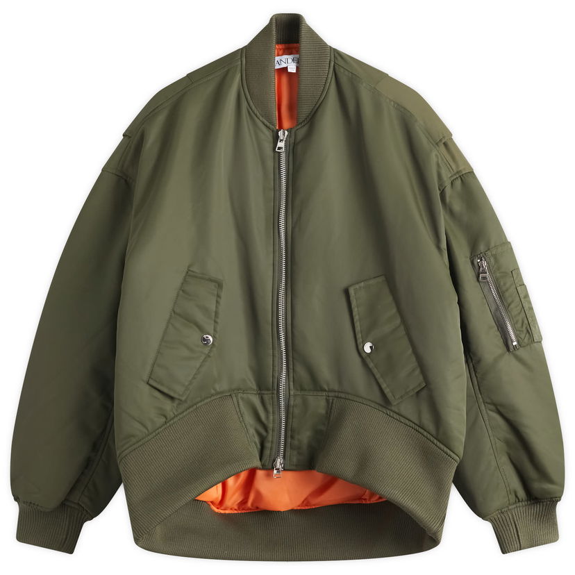 Bomber-takki JW Anderson JW Anderson Oversized Curved Hem Bomber Jacket, Size 10 Vihreä | JK0381-PG1696-595