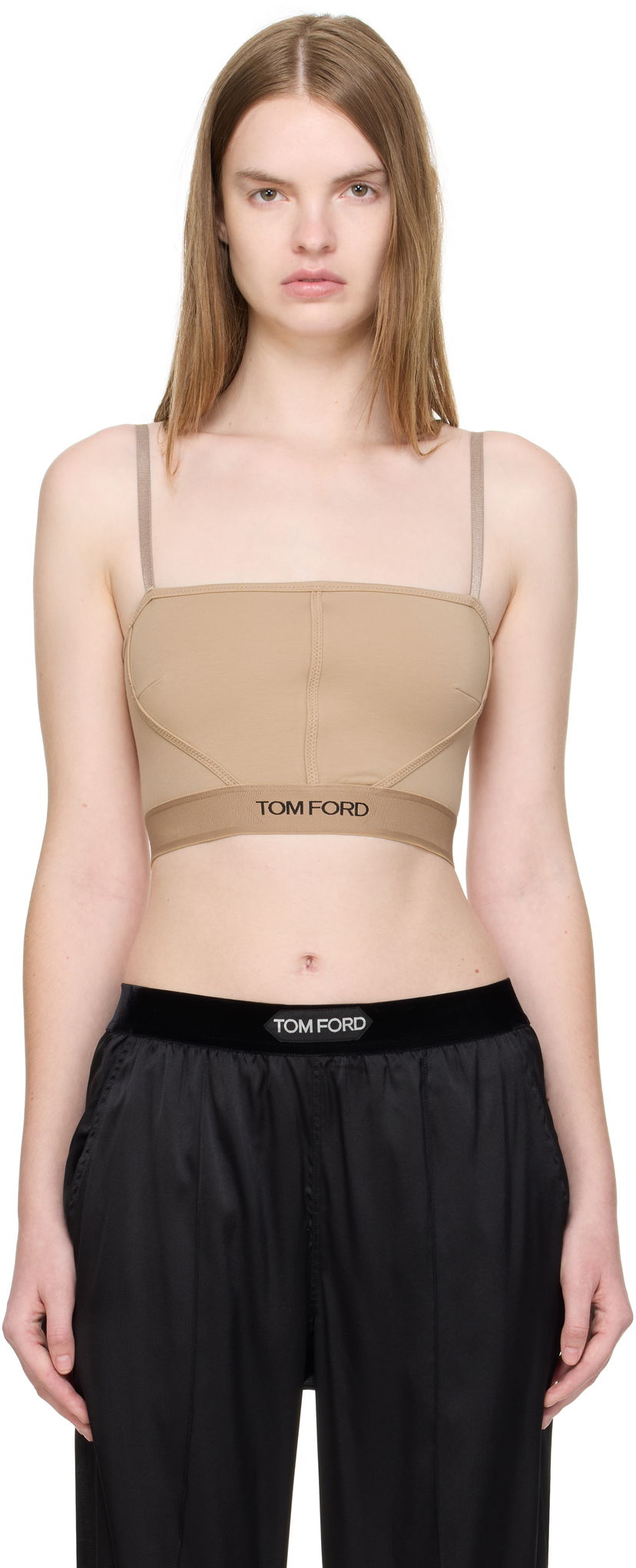 Tankkitoppi Tom Ford Tom Ford Signature Camisole Beige | TSJ472-JEX166