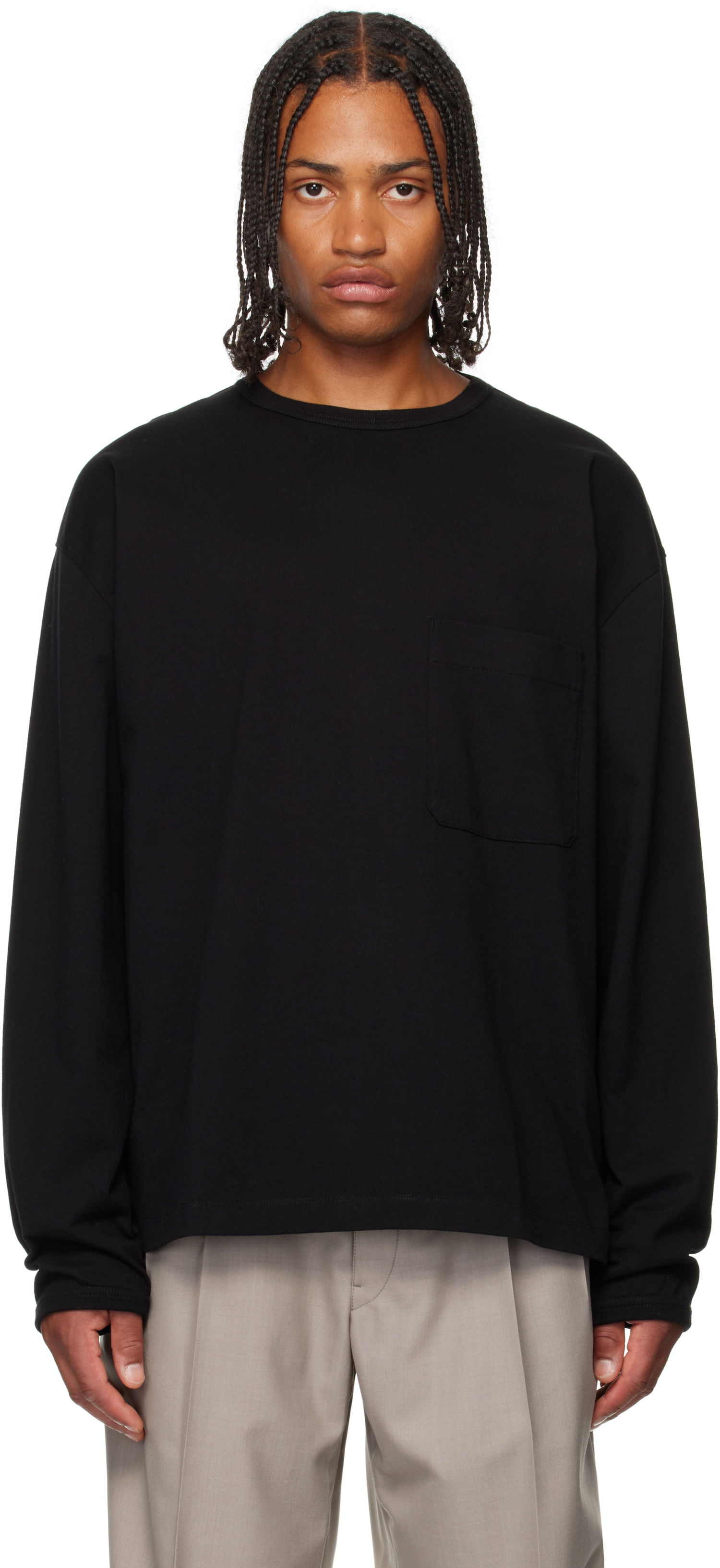 T-paita LEMAIRE LEMAIRE Boxy Pocket Tee Musta | TO1340 LJ1022, 0