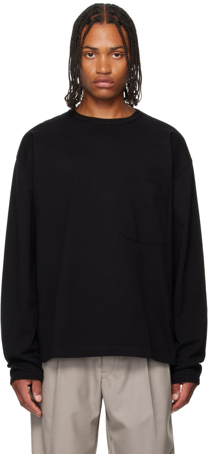 T-paita LEMAIRE LEMAIRE Boxy Pocket Tee Musta | TO1340 LJ1022