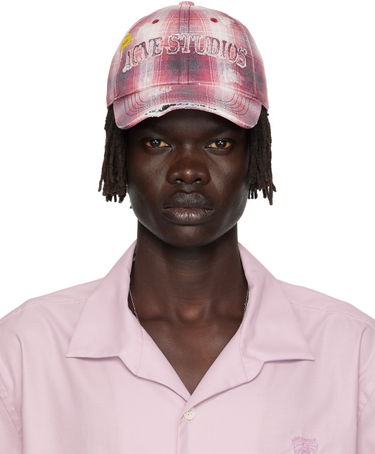 Korkki Acne Studios Distressed Plaid Cap Vaaleanpunainen | C40411-, 0