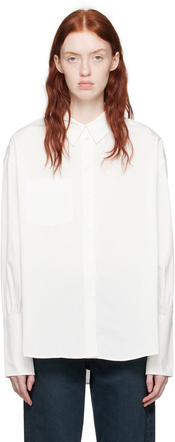 Paita Anine Bing ANINE BING Maxine Long Sleeve Button-Up Shirt Valkoinen | A-07-5832-100