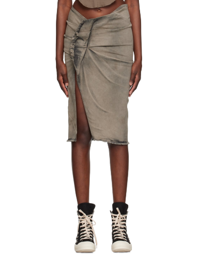 Hame Rick Owens DRKSHDW Frayed Denim Midi Skirt Harmaa | DS02C5341 SDMP