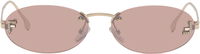 'Fendi First' Crystal Oval Rimless Sunglasses