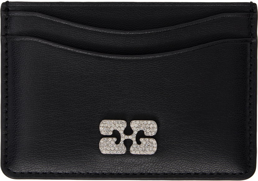 Lompakko GANNI GANNI Bou Leather Card Holder Musta | A6392