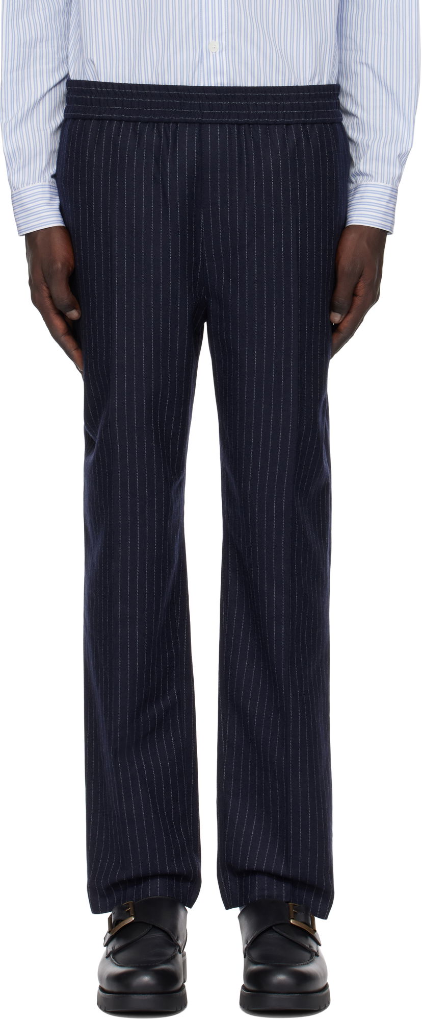 Housut A.P.C. A.P.C. Pieter Pinstripe Trousers Tummansininen | WOARO-H08394