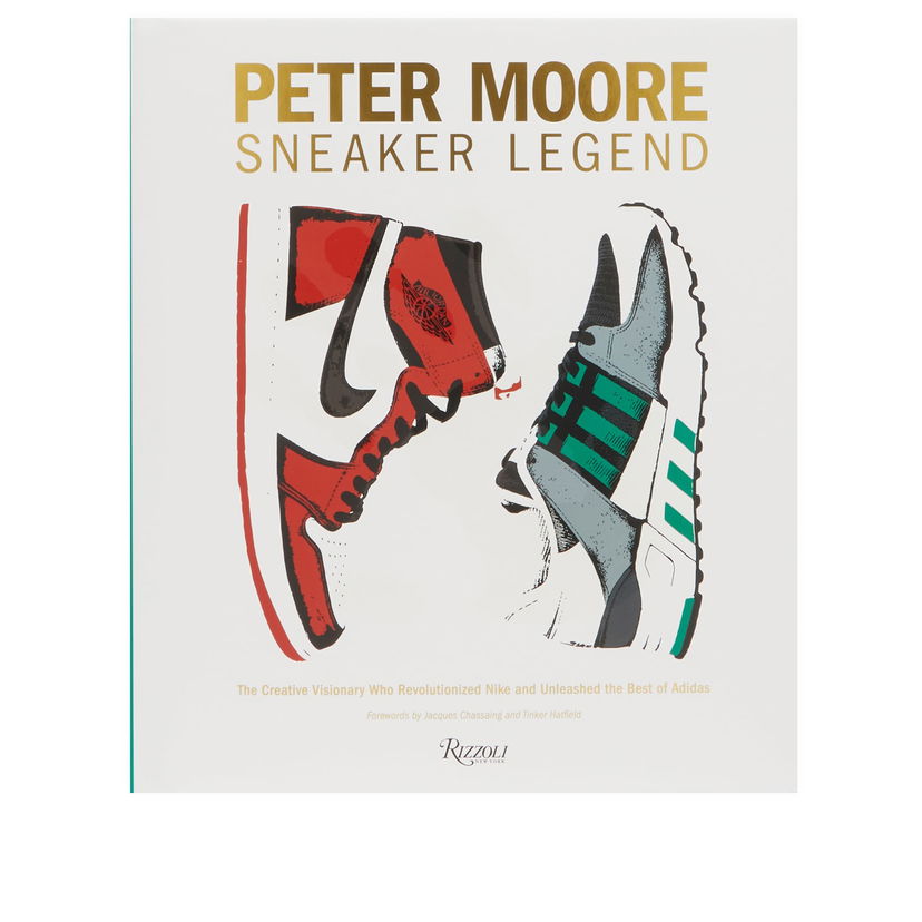 Kirja ja lehti Rizzoli Peter Moore: Sneaker Legend by Jason Coles/Jacques Chassaing/Tinker Hatfield Valkoinen | 9780847835430