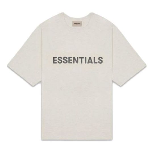 T-paita Fear of God Essentials 3D Silicon Applique Boxy T-Shirt Beige | FOG-SS20-288