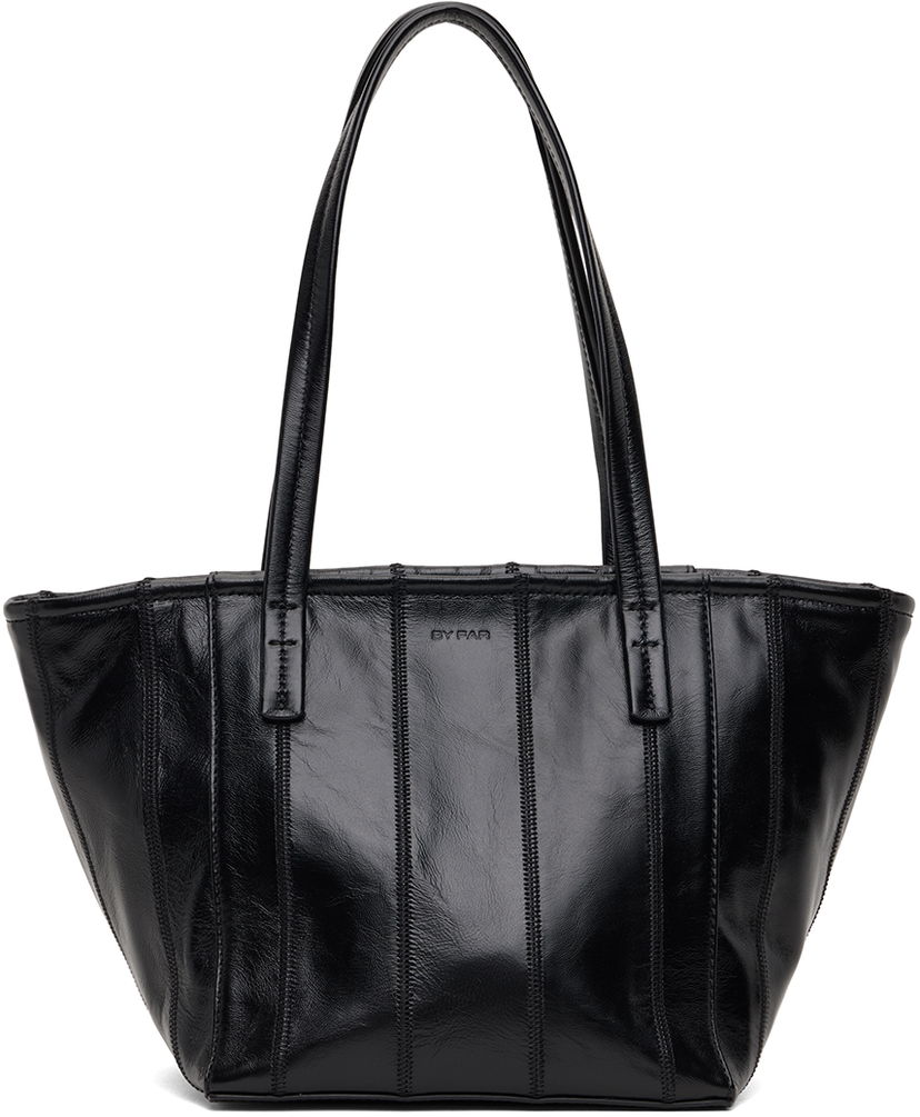 Kangaskassi BY FAR Patchwork Bar Leather Tote Musta | MWBTT002LL002BK001PA