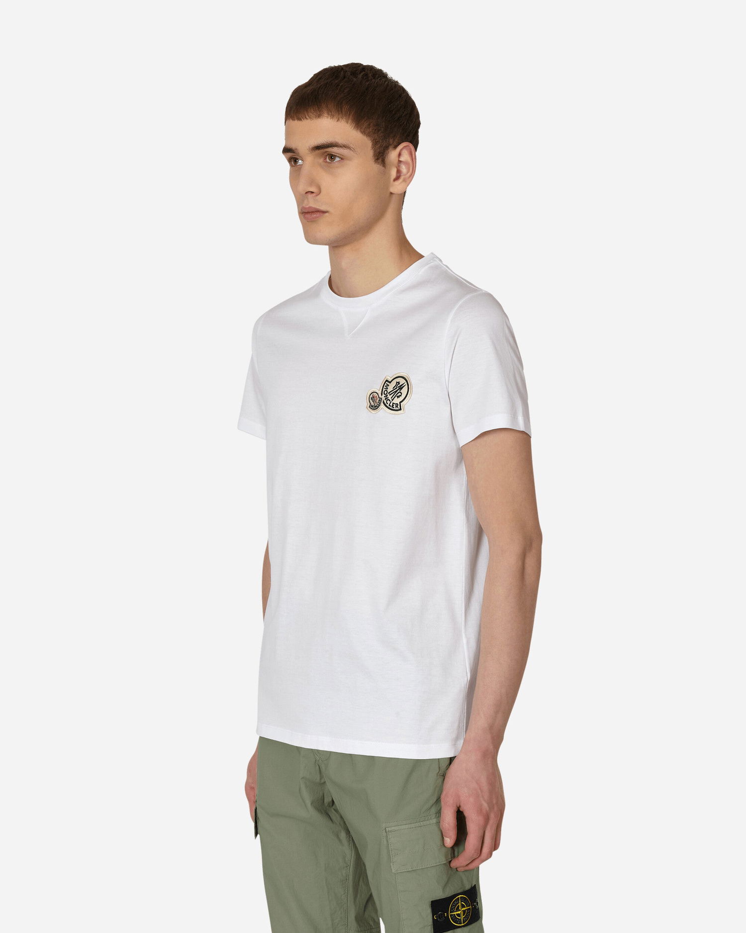 T-paita Moncler Double Logo T-Shirt Valkoinen | 8C000588390Y 001, 1