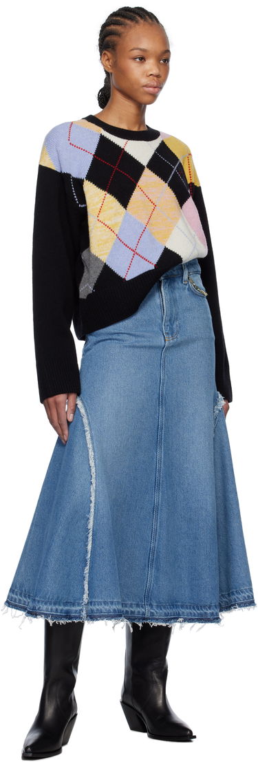 Hame GANNI GANNI Denim Midi Skirt Sininen | J1601, 3