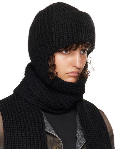 Pipo We11done We11done Chunky Knit Muffler & Beanie Set Musta | WD-KH3-24-642-U-BK, 1