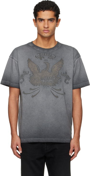 T-paita Diesel Faded Crewneck T-shirt with Eagle Print Harmaa | A19373-0DLBW-93R, 0