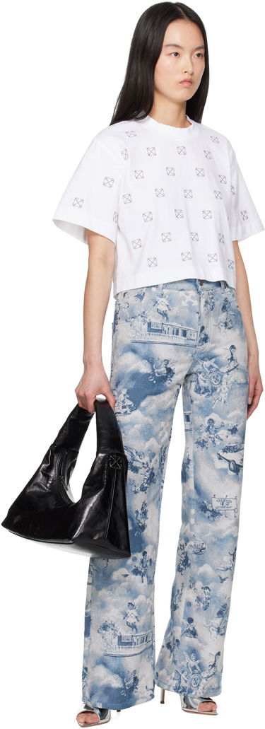Crop top Off-White Off-White Little Arrows Lurex Crop T-Shirt Valkoinen | OWAA090S25JER0040172, 3