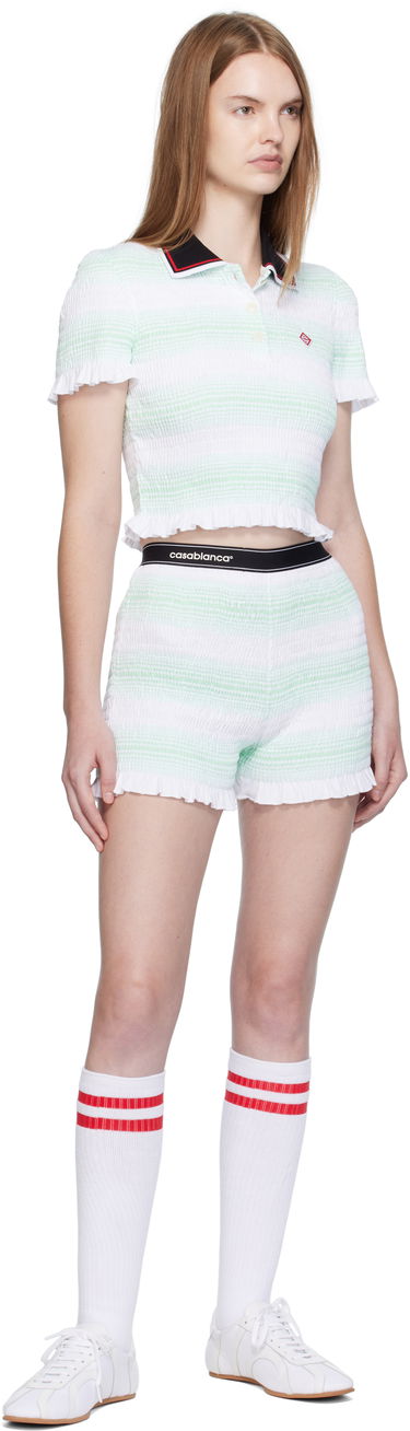 Shortsit Casablanca Casablanca Stripe Shirred Shorts Vihreä | WPF25-JTR-163-01, 3