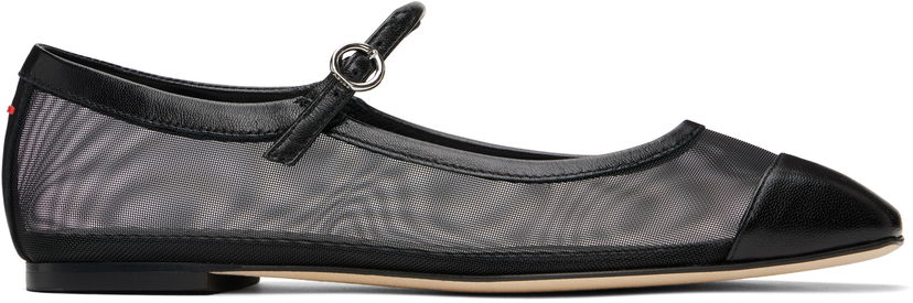 Vaatteet Aeyde Aeyde Uma Mesh Toe-Cap Ballerina Flats Musta | A11-FL-RKLS08FL181-SS25-800-007