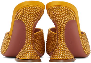 Kengänhoito Amina Muaddi Amina Muaddi Lupita Crystal Slipper Heeled Sandals Valkoinen | LUPITA CRYSTAL SLIPPER CL SATIN, 4