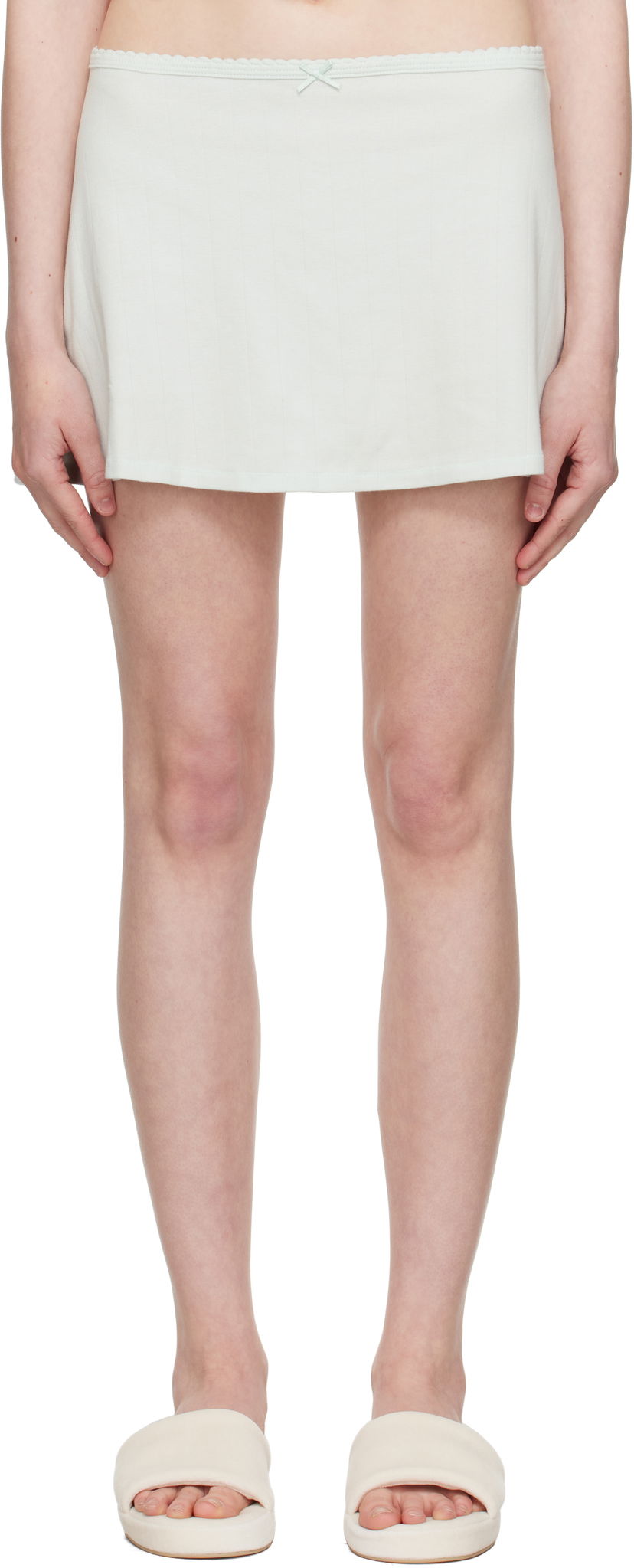 Hame SKIMS SKIMS Drop Needle Pointelle Miniskirt Vihreä | SK-SKT-8968W