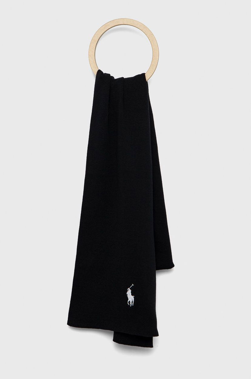 Huivi Polo by Ralph Lauren Cotton Scarf Musta | 710886139005