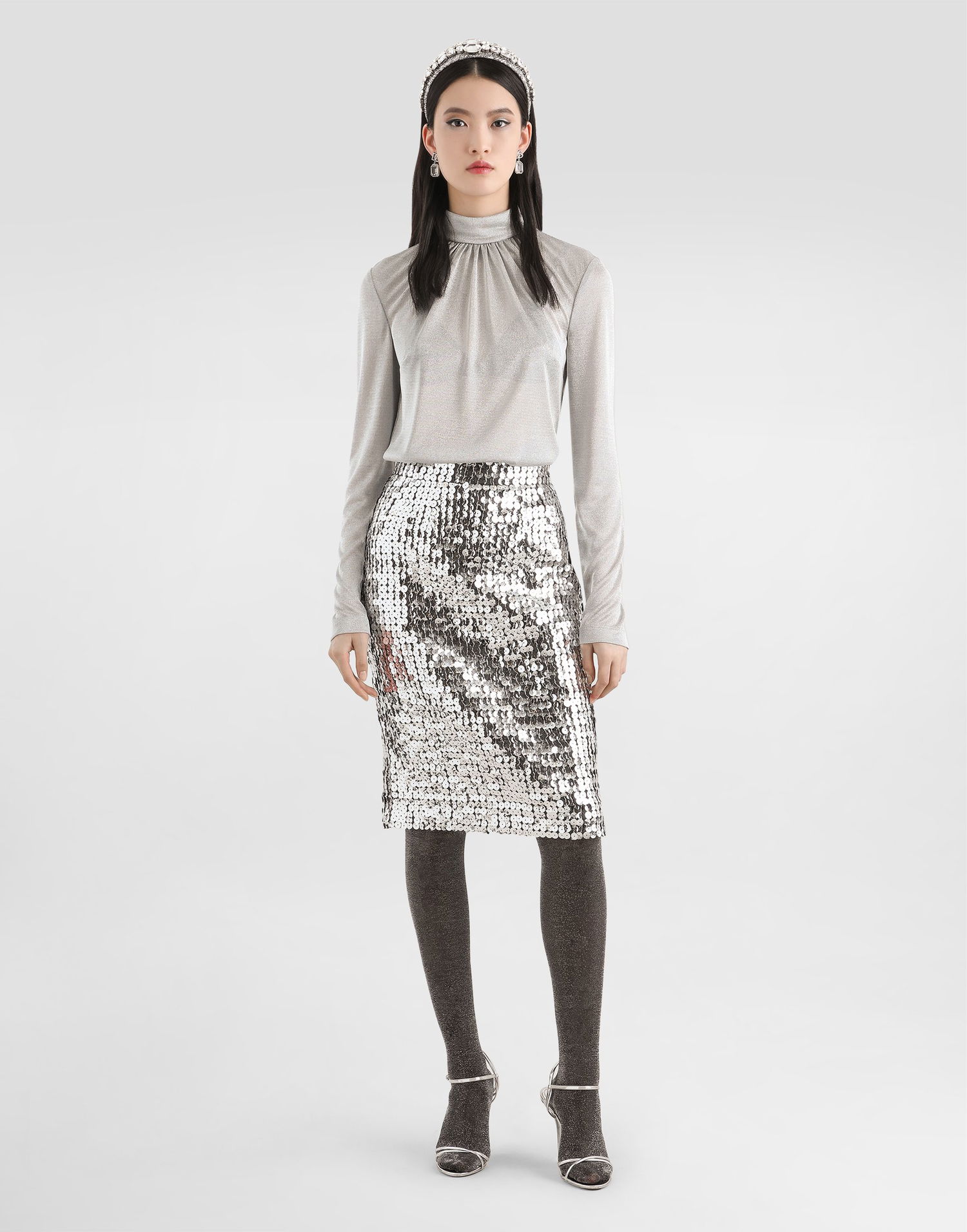 Hame Dolce & Gabbana Straight Skirt With Sequins Metallinen | F4C1LTFLSL3S0998, 1