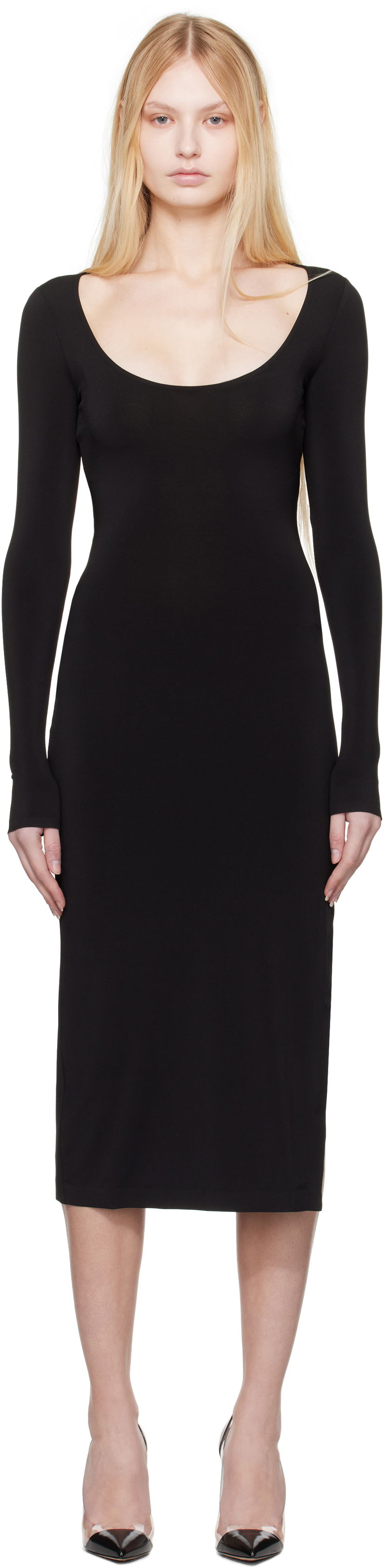 Mekko GUIZIO Guizio Sander Midi Dress Musta | H24415K012