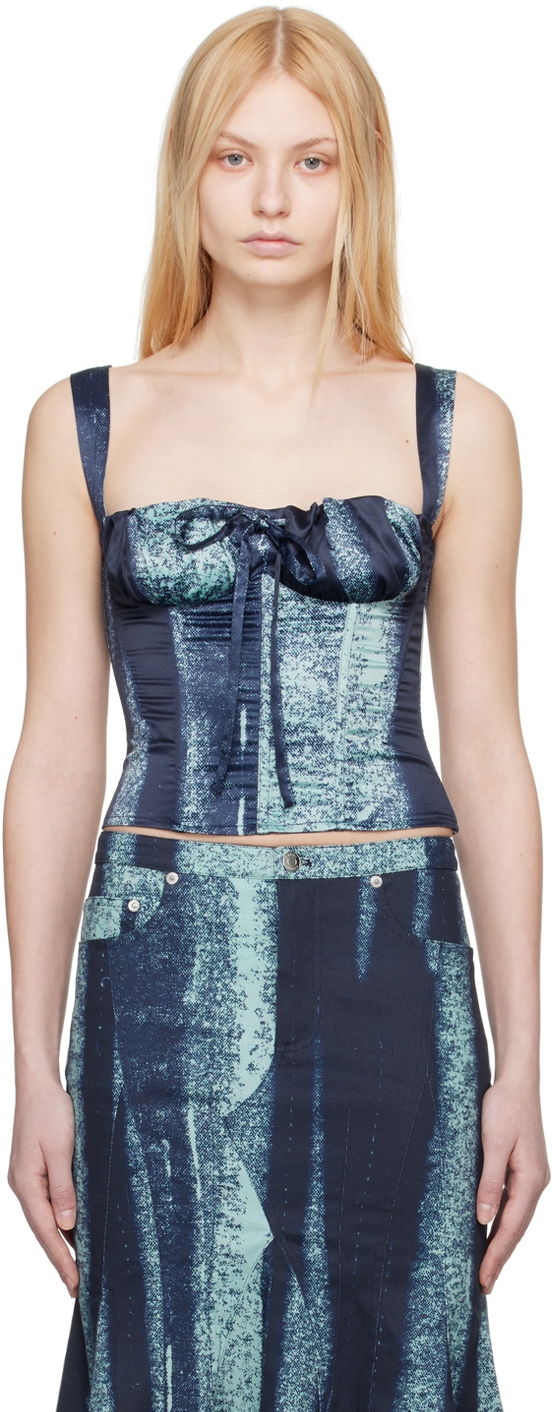 Tankkitoppi Miaou Miaou Agnes Tie-Front Tank Top Sininen | 7039SS1TRB